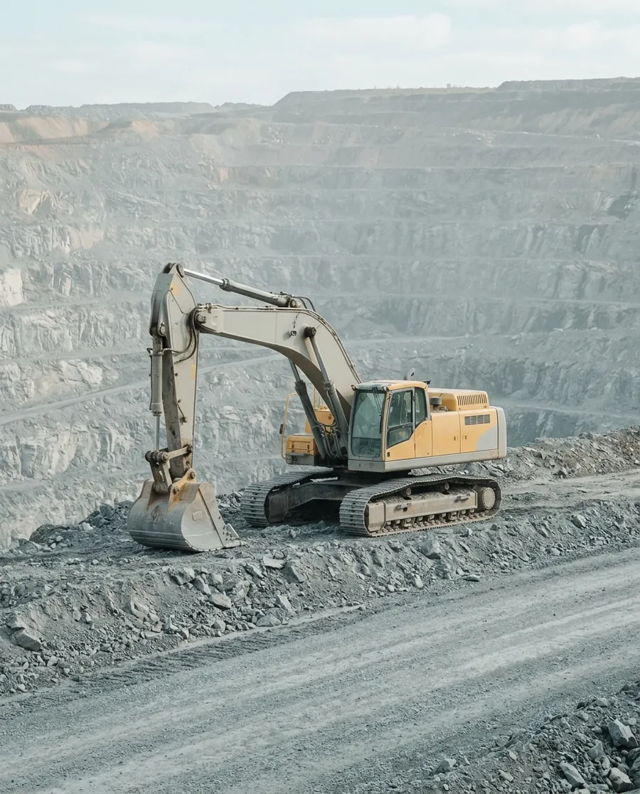 Excavator in an open-pit mine